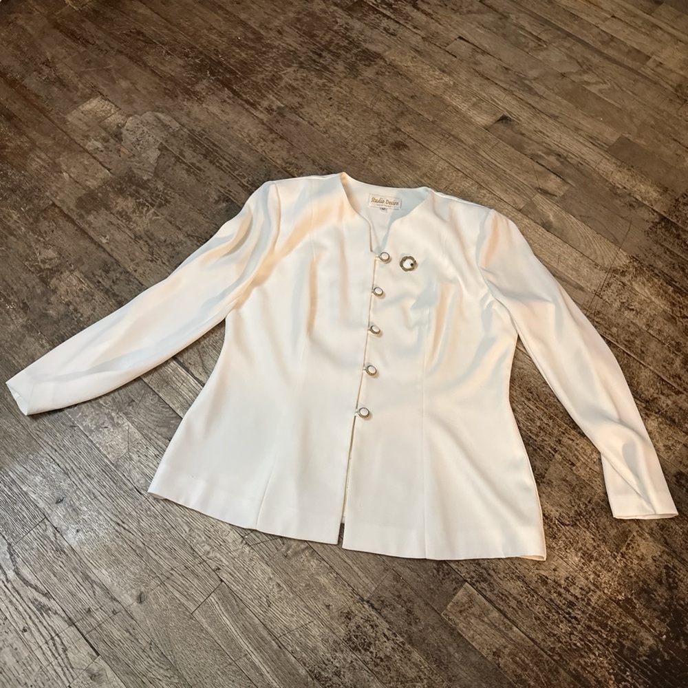 White Button-Up Blazer